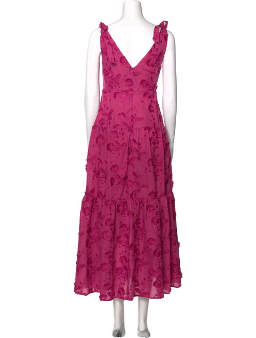 Badgley Mischka Floral Print Long Dress