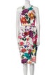 Badgley Mischka Floral Print Midi Length Dress