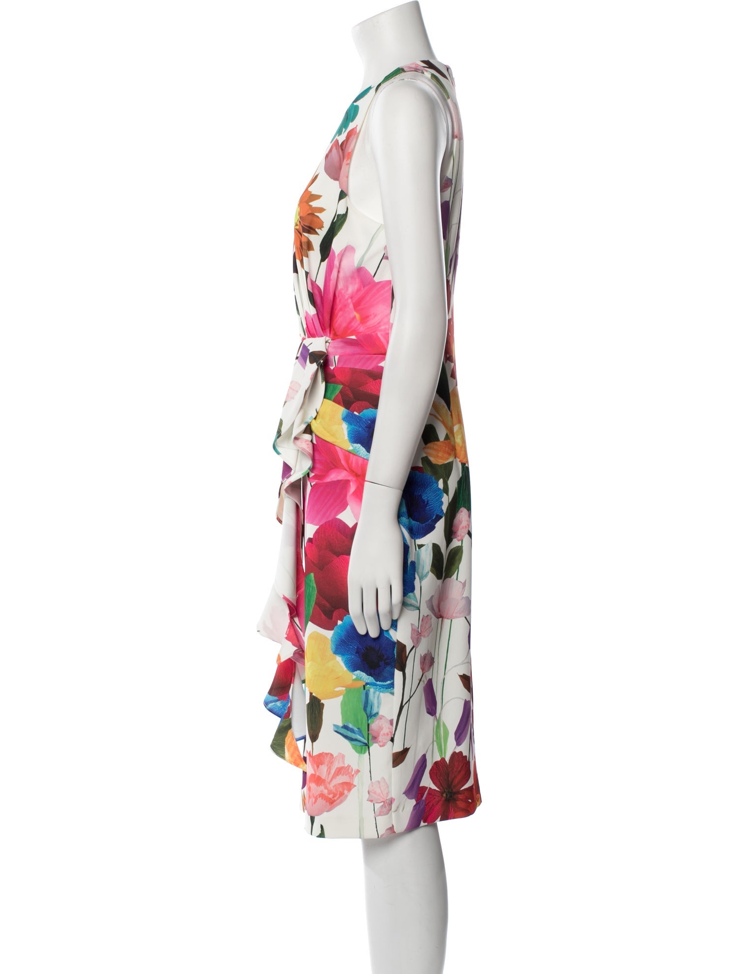 Badgley Mischka Floral Print Midi Length Dress