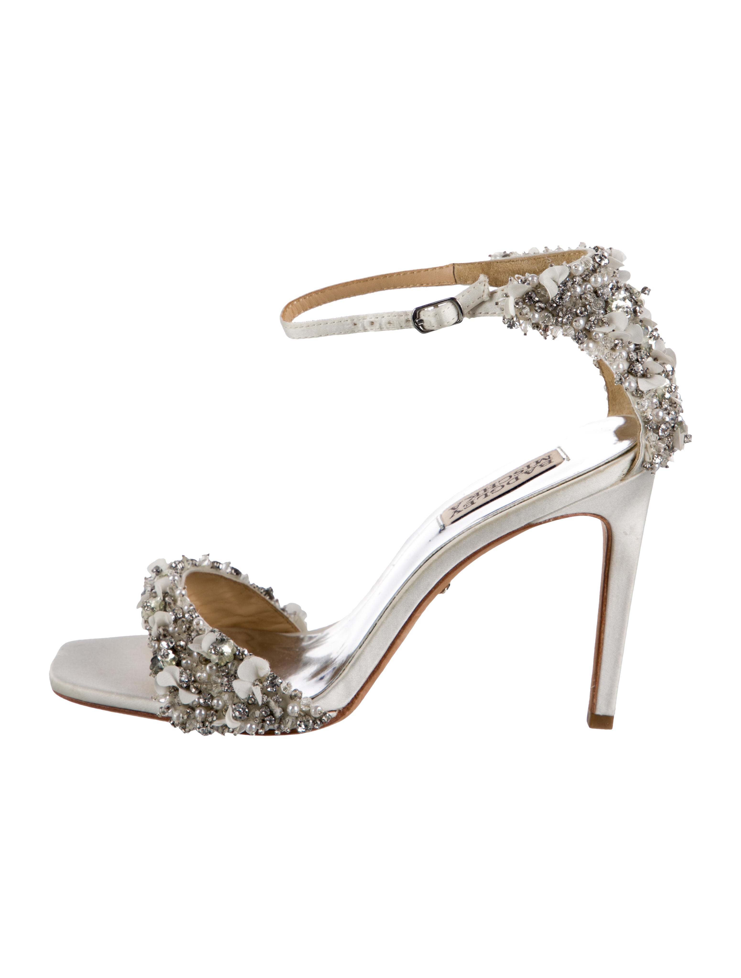 Badgley Mischka Satin Crystal Embellishments D'Orsay Pumps