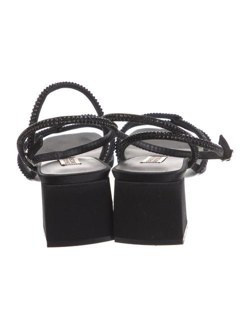 Badgley Mischka Satin Crystal Embellishments Sandals