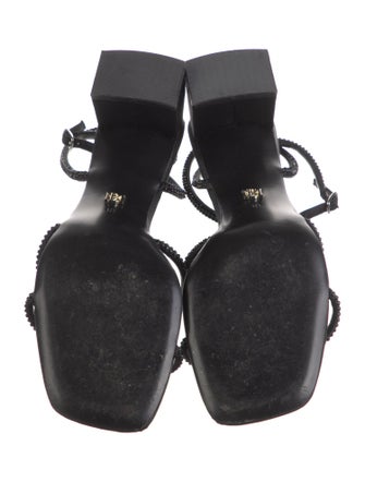 Badgley Mischka Satin Crystal Embellishments Sandals