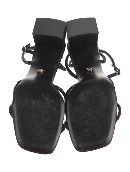 Badgley Mischka Satin Crystal Embellishments Sandals