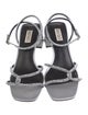Badgley Mischka Satin Crystal Embellishments Sandals