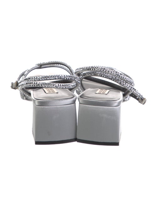 Badgley Mischka Satin Crystal Embellishments Sandals