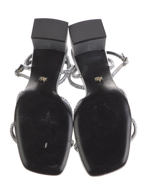 Badgley Mischka Satin Crystal Embellishments Sandals