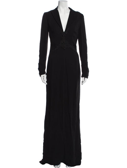Badgley Mischka V-Neck Long Dress