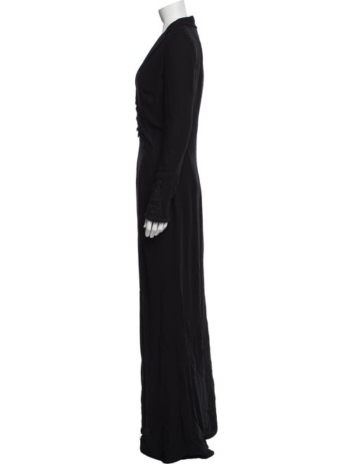 Badgley Mischka V-Neck Long Dress