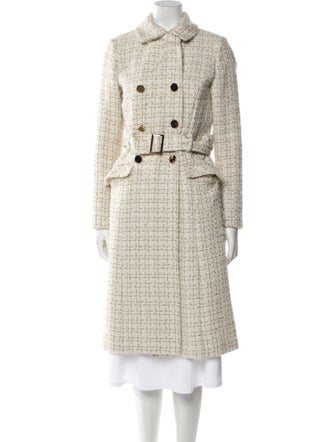 Badgley Mischka Tweed Pattern Trench Coat