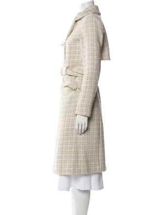 Badgley Mischka Tweed Pattern Trench Coat