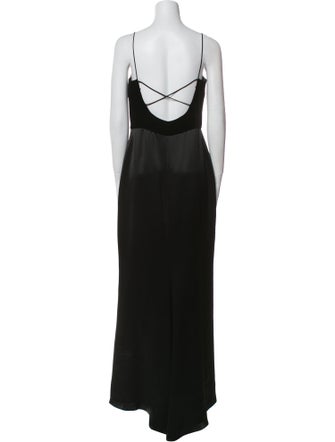 Badgley Mischka V-Neck Long Dress
