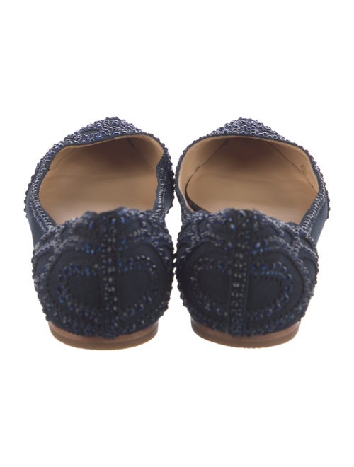 Badgley Mischka Suede Crystal Embellishments Ballet Flats