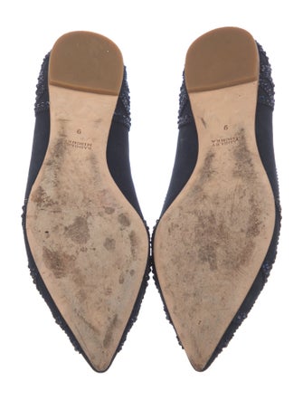 Badgley Mischka Suede Crystal Embellishments Ballet Flats