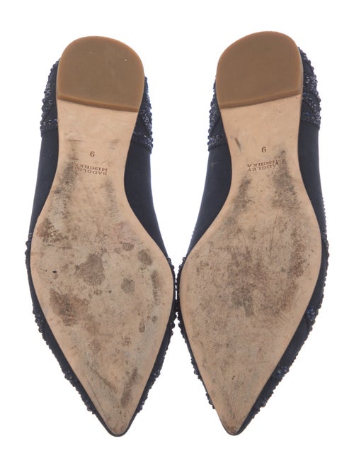 Badgley Mischka Suede Crystal Embellishments Ballet Flats