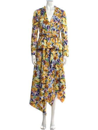 Badgley Mischka Printed Midi Length Dress