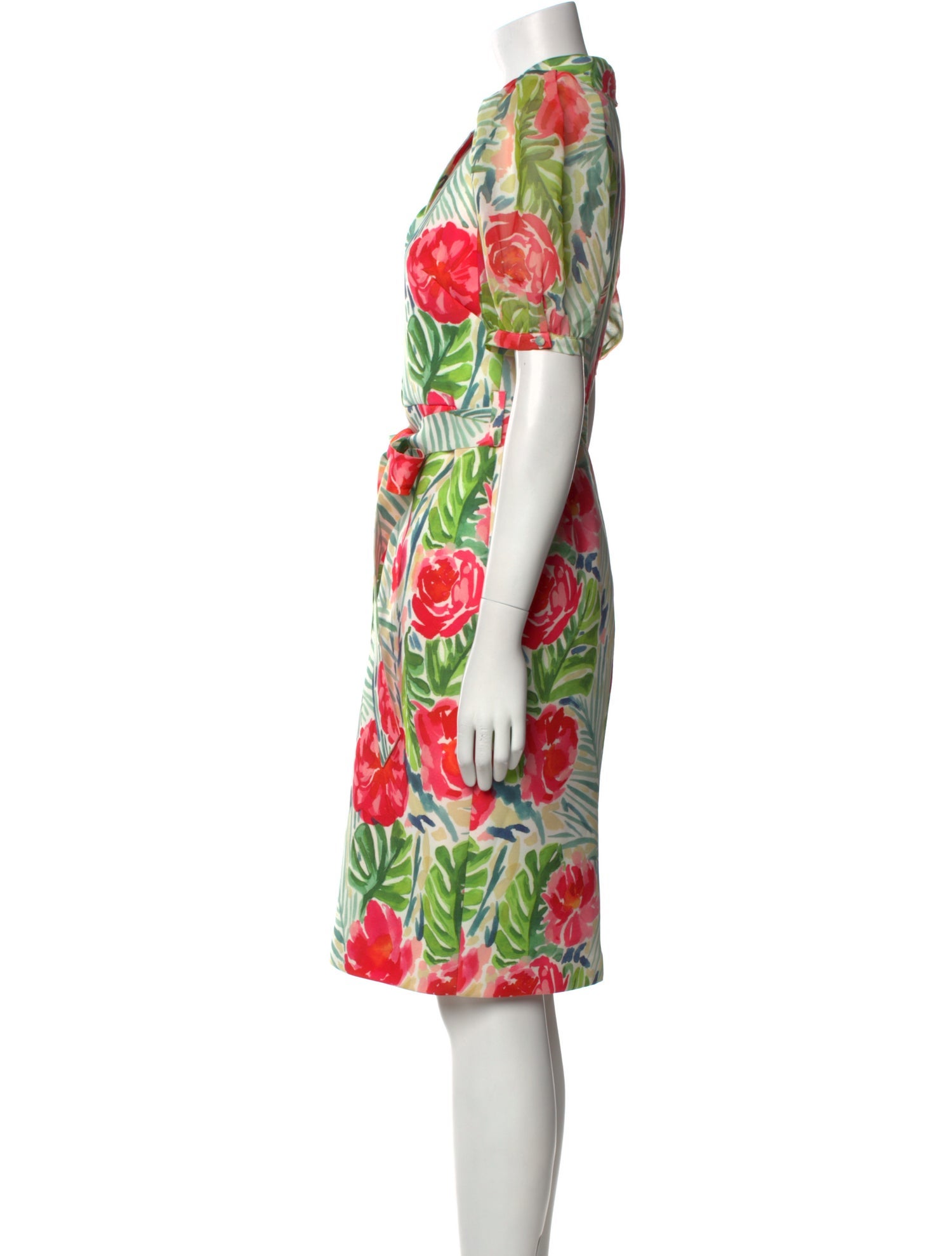 Badgley Mischka Floral Print Knee-Length Dress