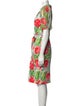 Badgley Mischka Floral Print Knee-Length Dress