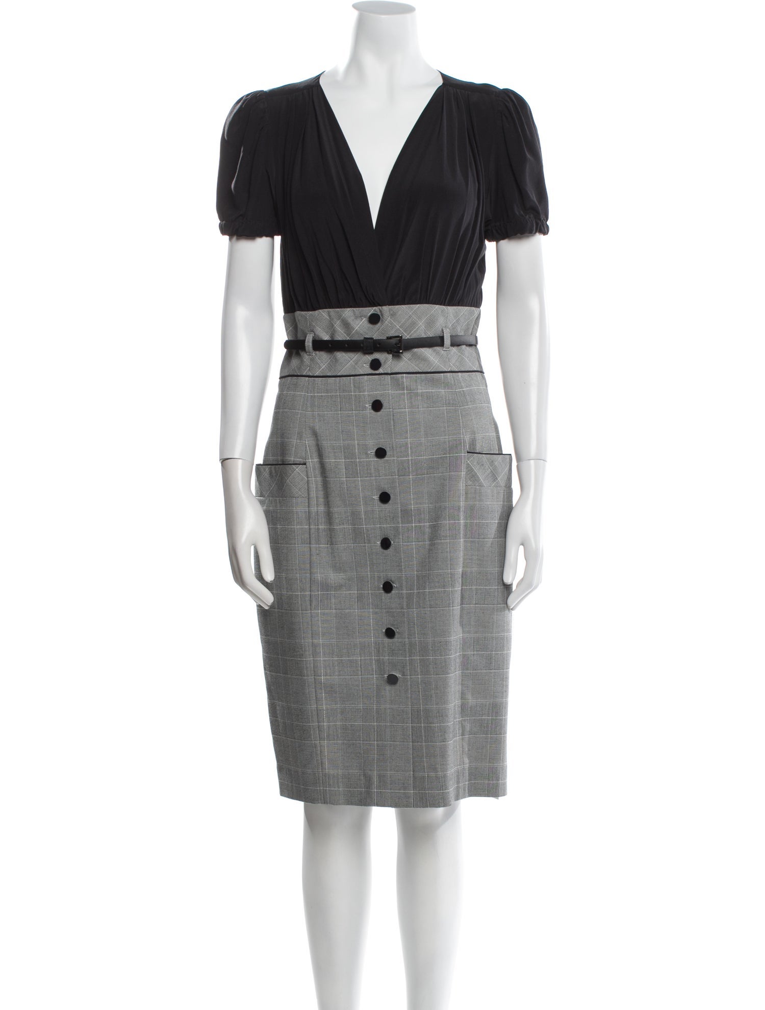 Badgley Mischka Silk Midi Length Dress