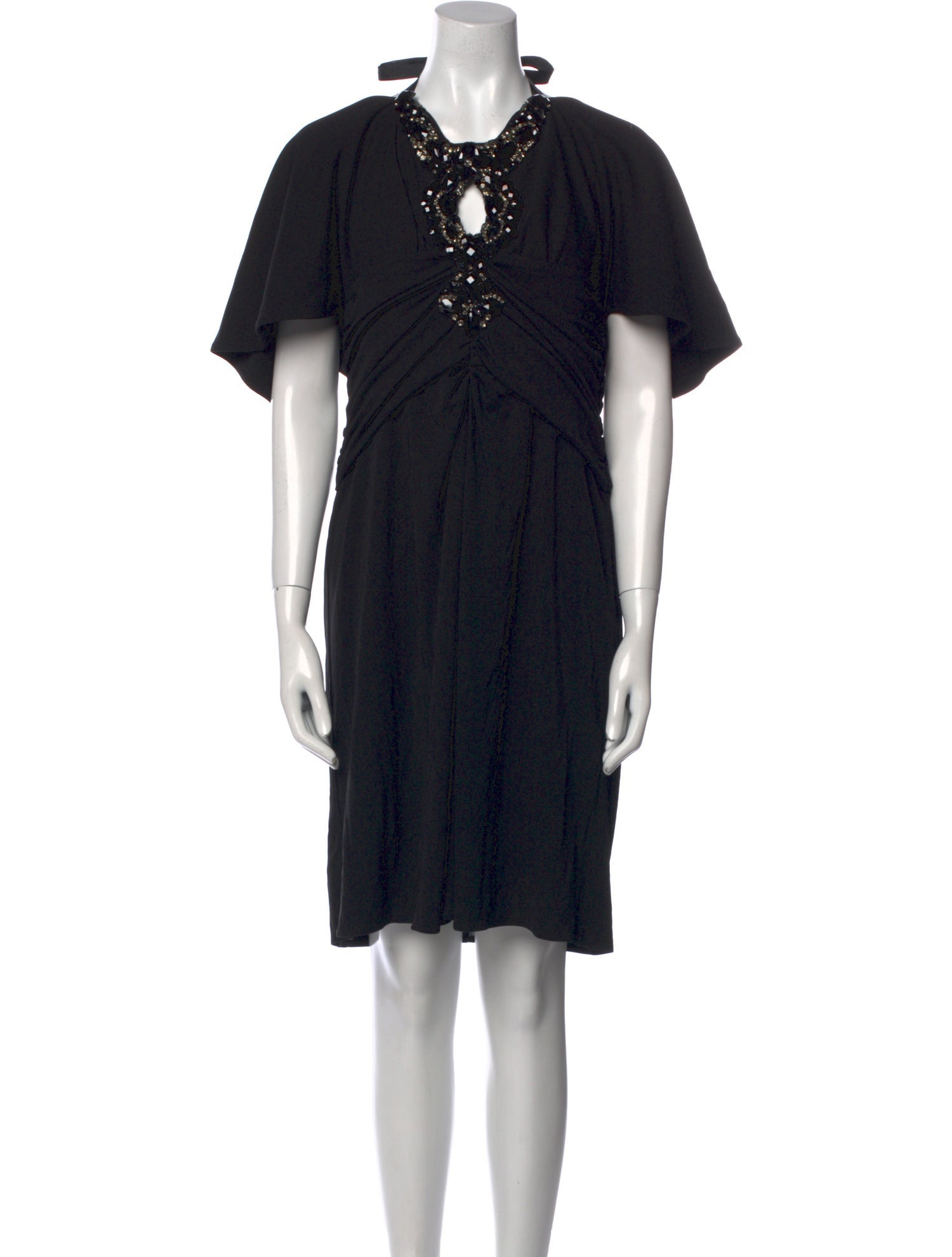 Badgley Mischka Crew Neck Knee-Length Dress