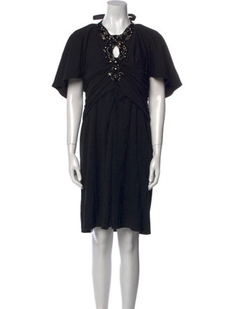 Badgley Mischka Crew Neck Knee-Length Dress