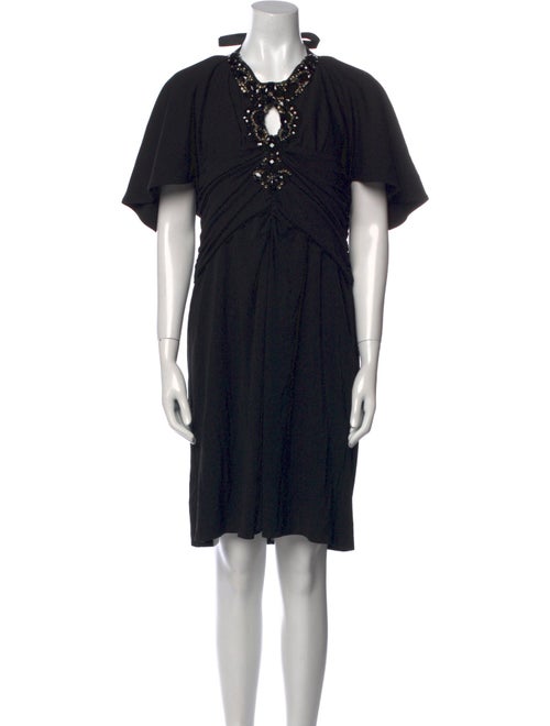 Badgley Mischka Crew Neck Knee-Length Dress
