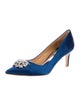 Badgley Mischka Satin Crystal Embellishments Pumps