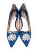 Badgley Mischka Satin Crystal Embellishments Pumps