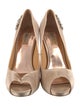 Badgley Mischka Satin Crystal Embellishments Pumps