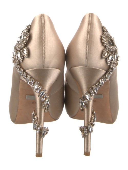 Badgley Mischka Satin Crystal Embellishments Pumps