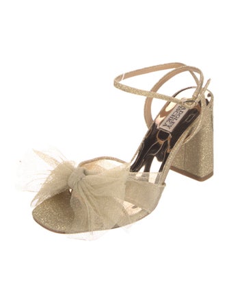 Badgley Mischka Animal Print Bow Accents Slingback Sandals