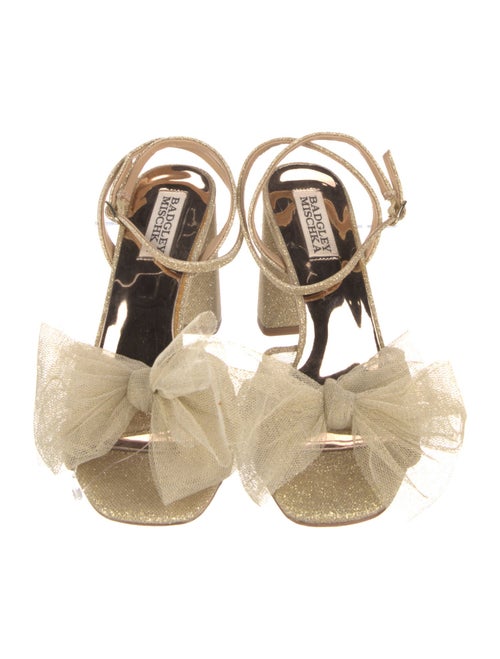 Badgley Mischka Animal Print Bow Accents Slingback Sandals