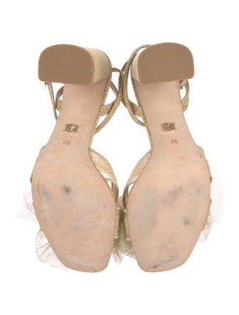 Badgley Mischka Animal Print Bow Accents Slingback Sandals