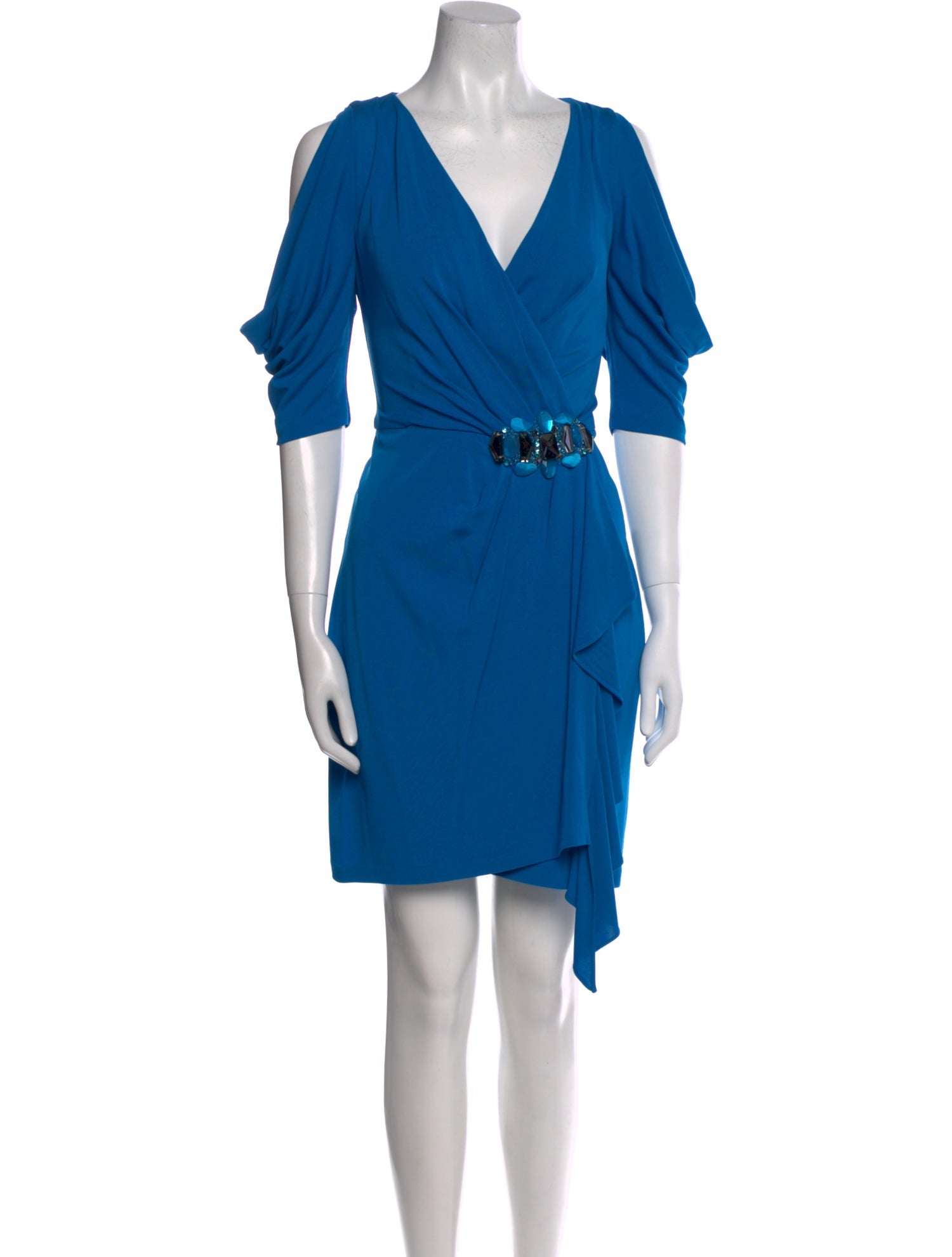 Badgley Mischka V-Neck Mini Dress