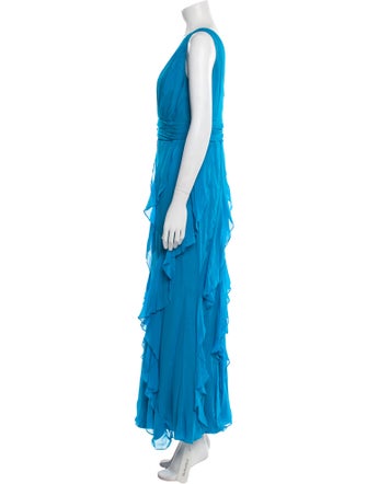 Badgley Mischka Silk Long Dress