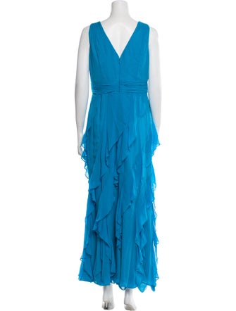 Badgley Mischka Silk Long Dress