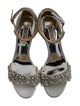 Badgley Mischka Leather Crystal Embellishments Sandals