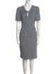 Badgley Mischka Plaid Print Knee-Length Dress