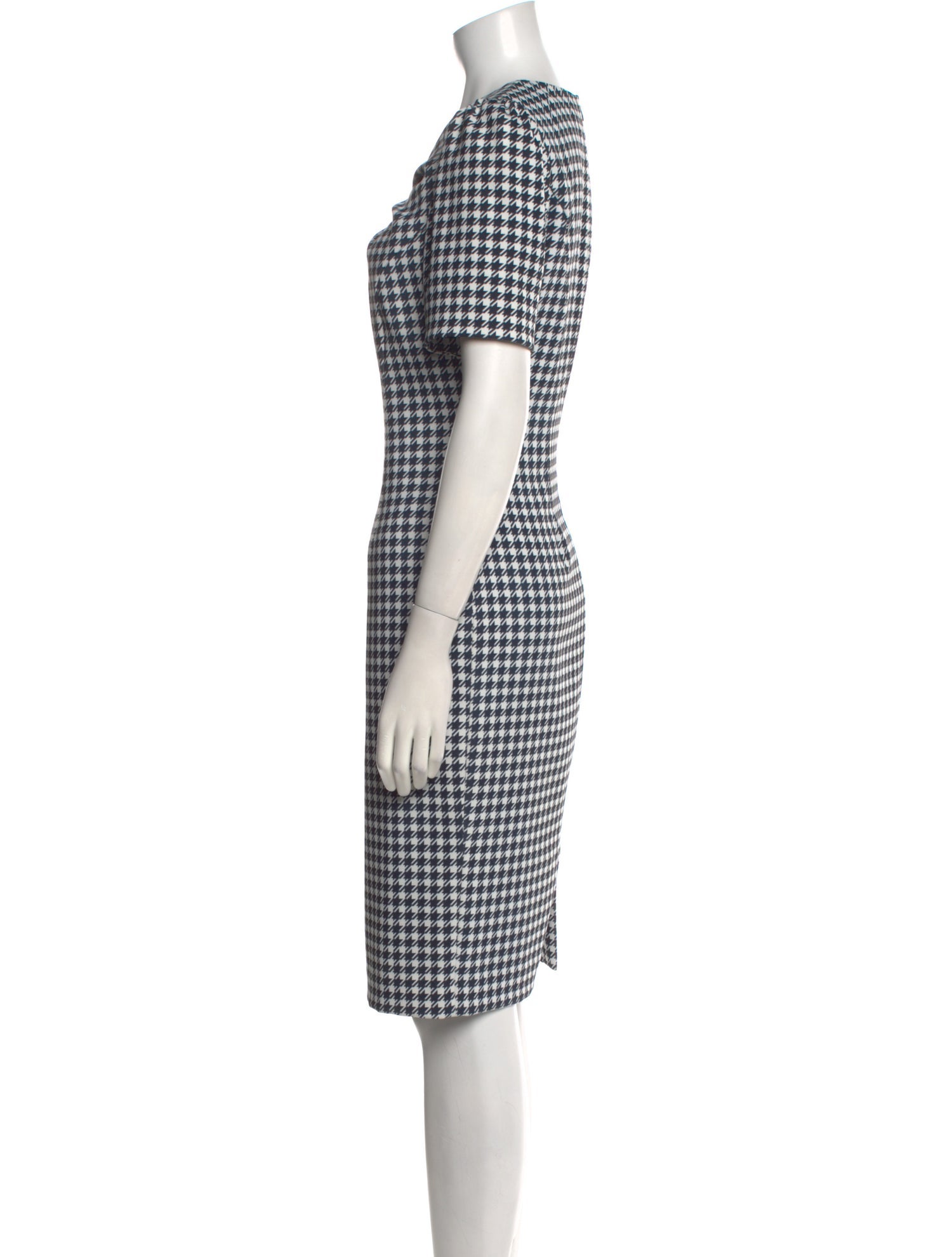Badgley Mischka Plaid Print Knee-Length Dress