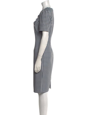 Badgley Mischka Plaid Print Knee-Length Dress