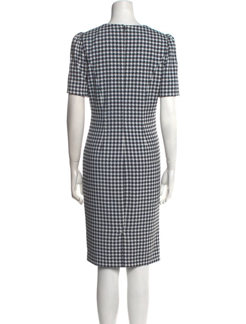 Badgley Mischka Plaid Print Knee-Length Dress