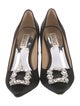 Badgley Mischka Satin Crystal Embellishments Pumps