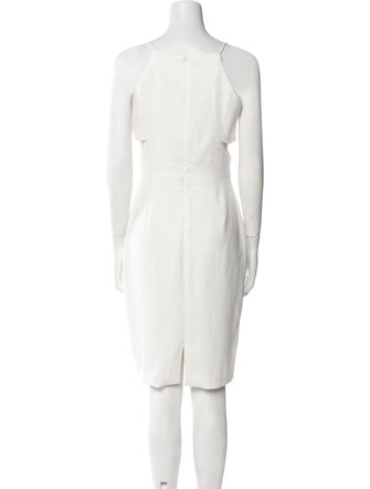 Badgley Mischka V-Neck Knee-Length Dress