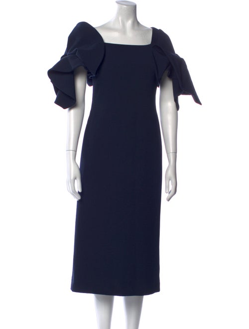 Badgley Mischka Square Neckline Midi Length Dress