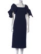 Badgley Mischka Square Neckline Midi Length Dress