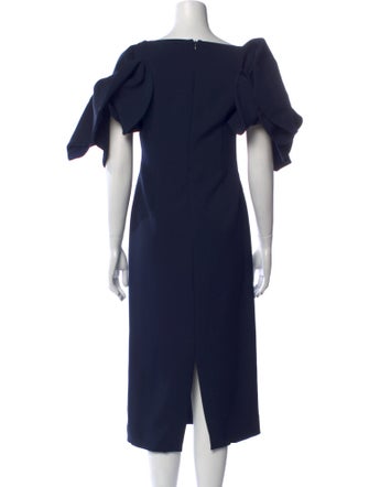 Badgley Mischka Square Neckline Midi Length Dress