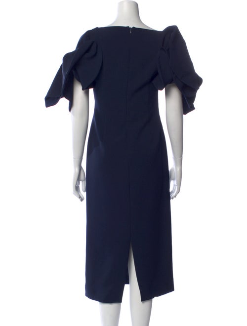 Badgley Mischka Square Neckline Midi Length Dress