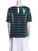Badgley Mischka Striped Scoop Neck T-Shirt