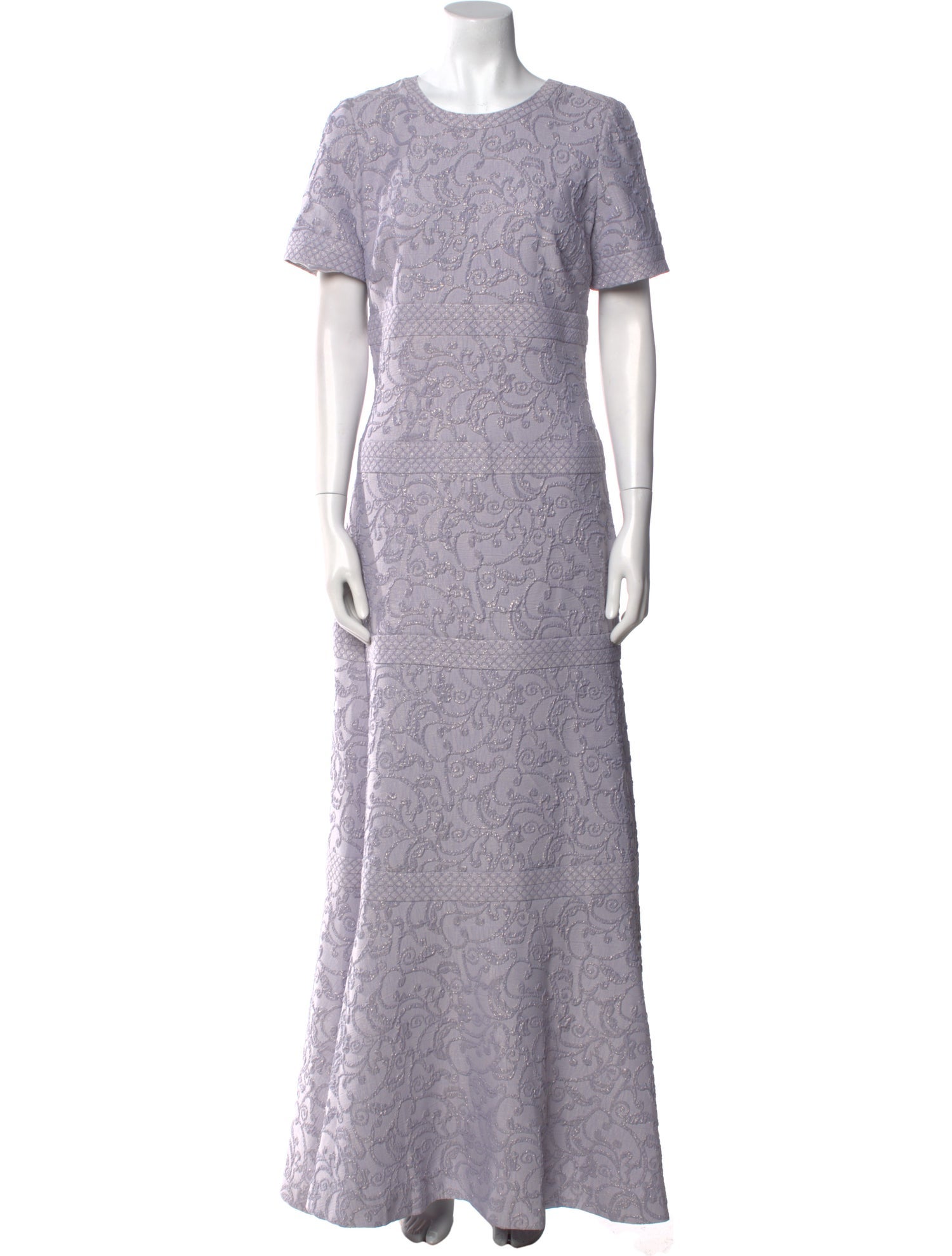 Badgley Mischka Lace Pattern Long Dress