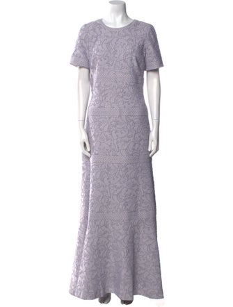 Badgley Mischka Lace Pattern Long Dress