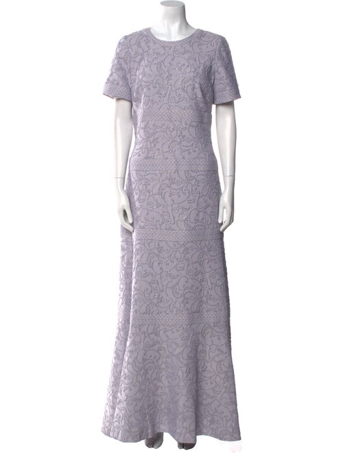 Badgley Mischka Lace Pattern Long Dress